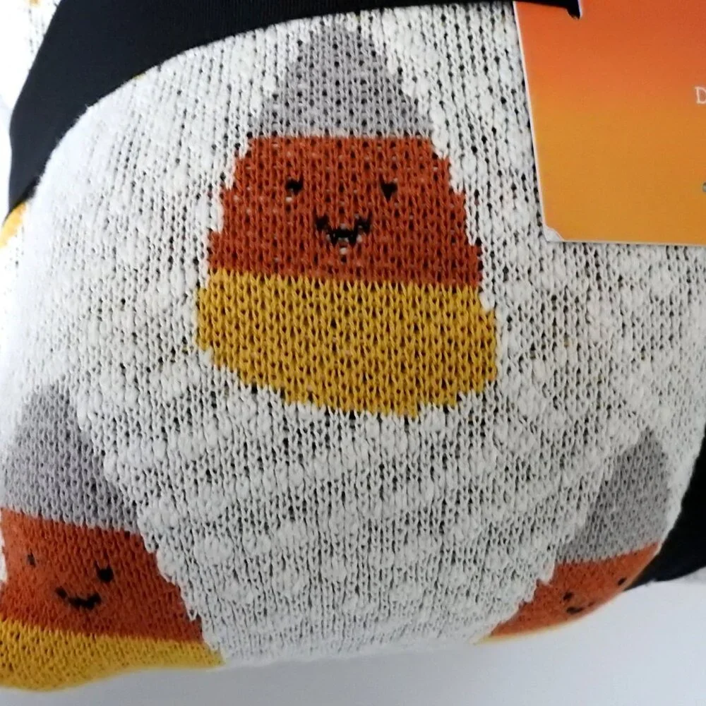 New Candy Corn Lane Jersey Decorative Pillows Candy Corn Design Set 2 Halloween